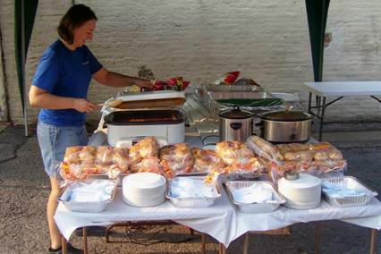 Michele setting out a fine feast!